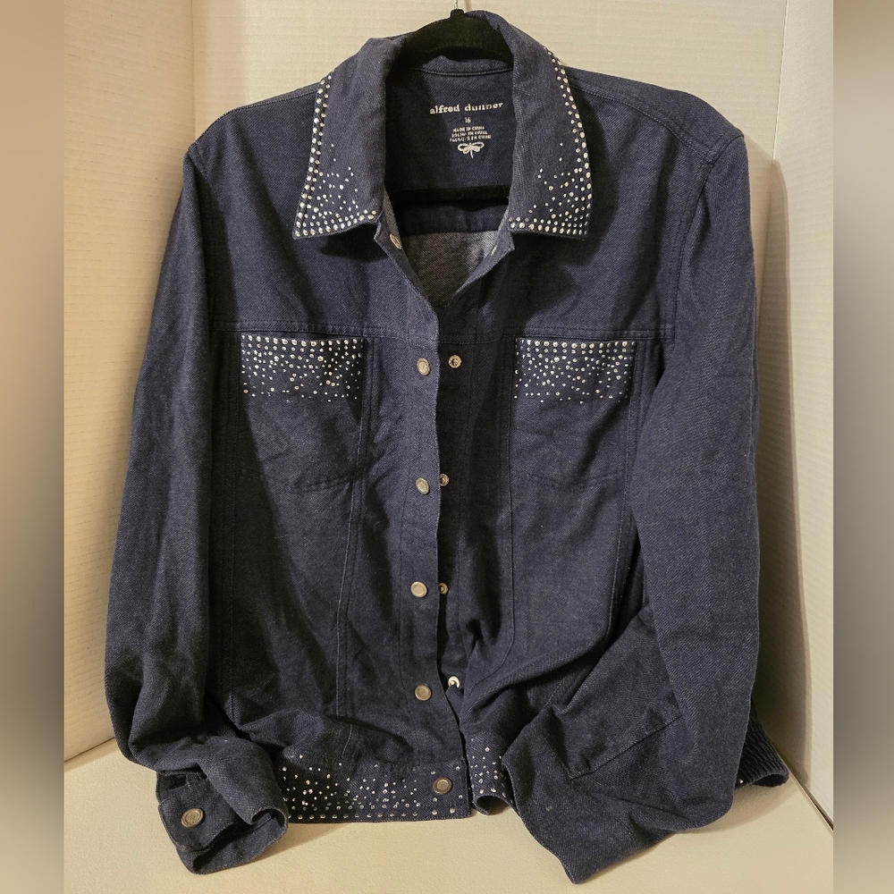 Alfred Dunner Studded Button Up Jacket Size 16